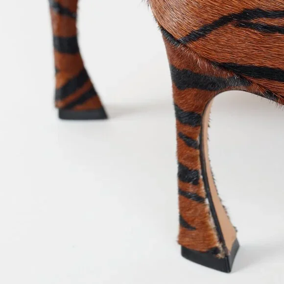 Alexandre Birman Kyra Brown Haircalf Zebra Knee-High Boots - Picture 10 of 12